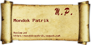 Mondok Patrik névjegykártya