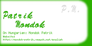 patrik mondok business card